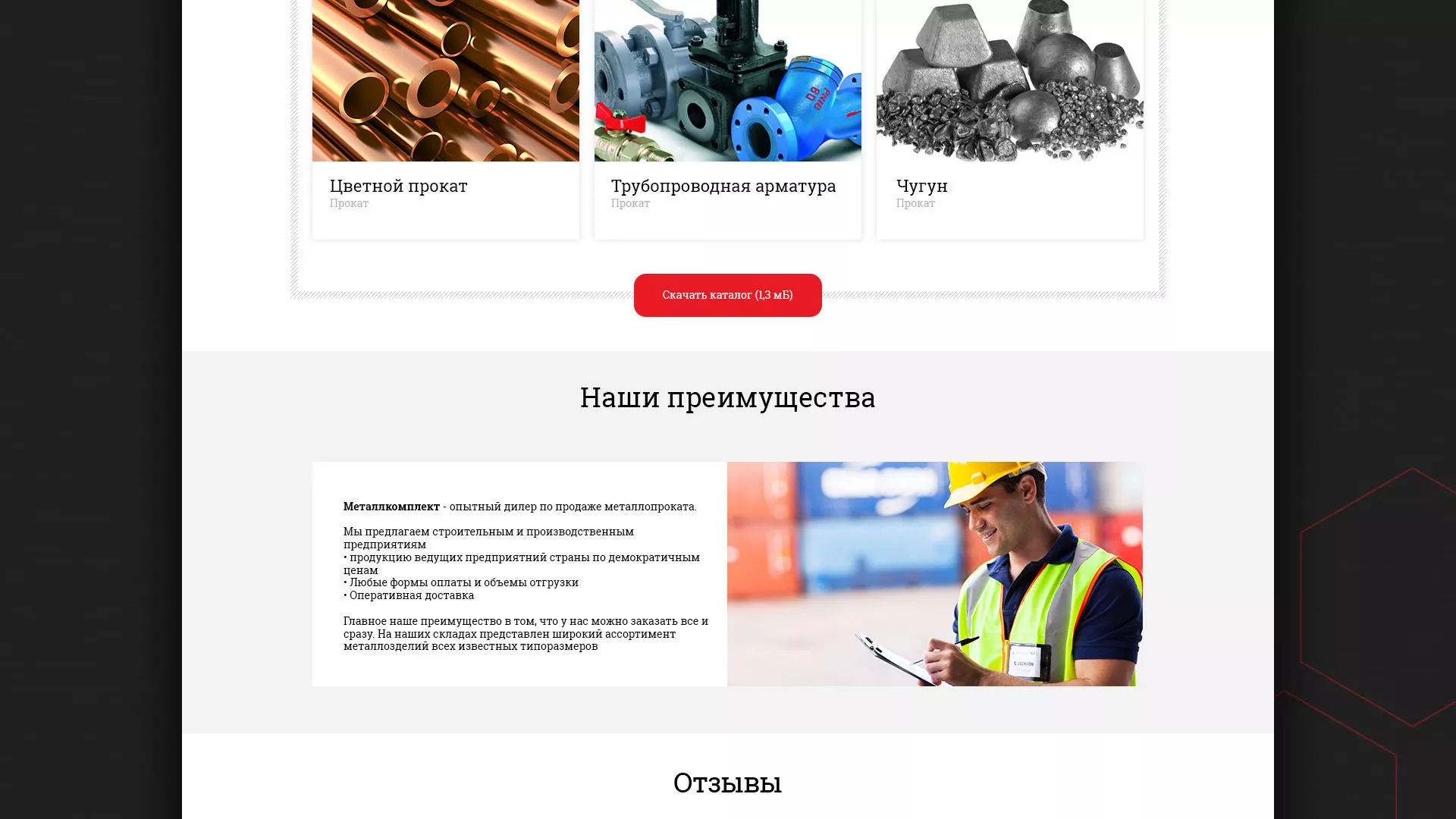 Разработка сайта по продаже металлопроката в Заозёрске