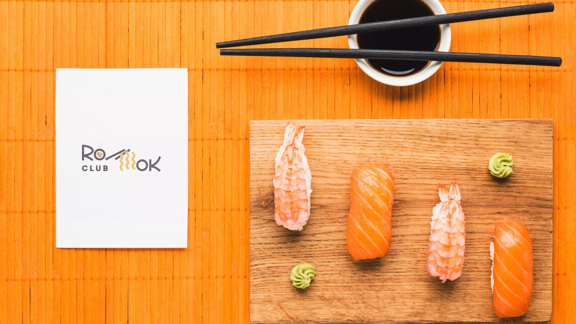 Создание логотипа суши-бара «Roll Wok Club» в Заозёрске